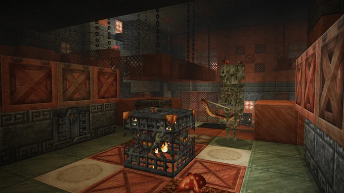 A view of the new bogged mob inside of a trial chamber using TrueRealism HD