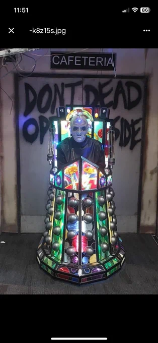 Davros Dalek hand built on display at Liverpool Makefest 