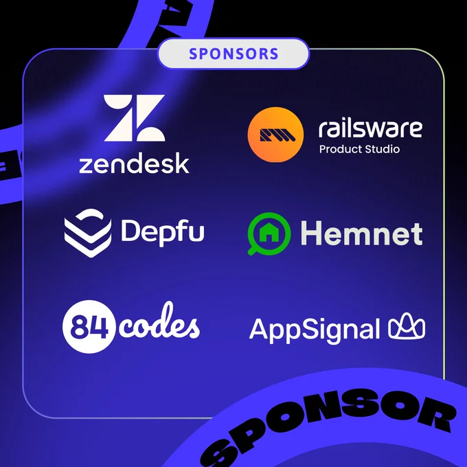 Zendesk, Railsware, Depfu, Hemnet, 84codes and AppSignal logos.