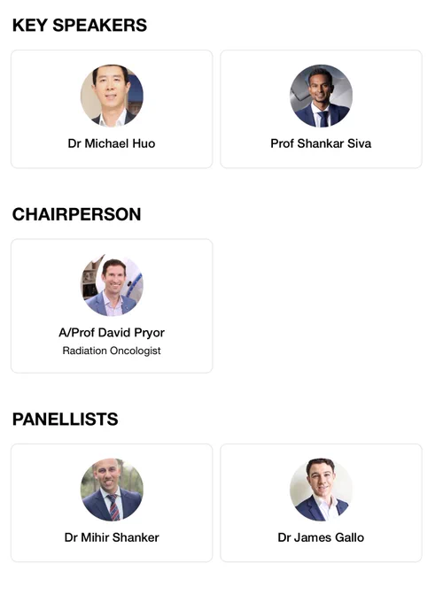 A picture of 5 men speaking at a medical webinar