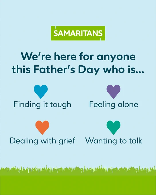 We're here for anyone this Father's Day who is...

Finding it tough

Feeling alone

Dealing with grief 

Wanting to talk 
