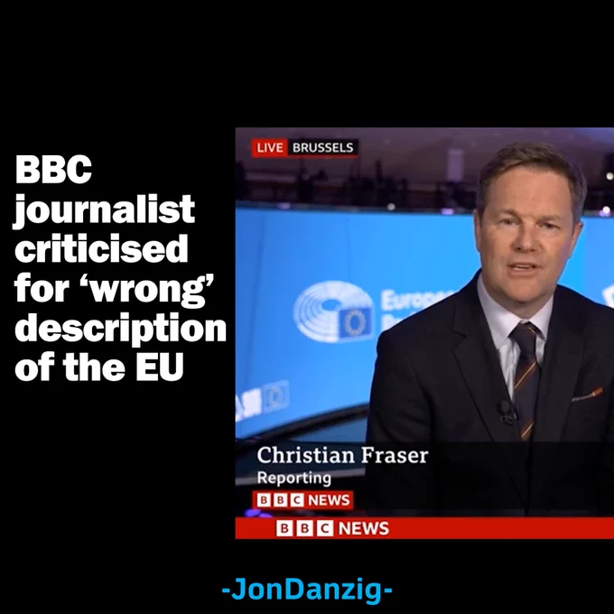 BBC News on 10 June inaccurately described how the EU functions.

Senior BBC journalist, Christian Fraser – who usually presents the BBC’s Context news programme – got the context of the European Commission completely wrong.

Reporting from Brussels for the European Parliament elections, Mr Fraser said, “There are two things to say about this [European] Parliament, it doesn’t work like a conventional Parliament. 

“Legislation is reserved for the European Commission, the executive arm of the EU. 

“They don’t like interference from the Parliament. They don’t like interference from the European leaders...”

The impression given was that it’s the Commission that has all the power in the EU, above that of the elected European Parliament and the elected Presidents and Prime Ministers of EU member states.

In truth, it’s the other way around. The Commission is the servant of the EU and not its master.
