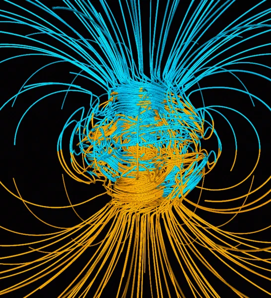 Source: https://en.wikipedia.org/wiki/File:Geodynamo_Between_Reversals.gif