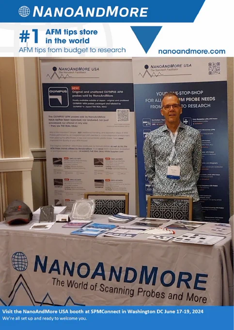 Dr. Oliver Krause, NanoWorld AG at the NanoAndMore USA AFM probes booth at the SPMConnect in Washington DC