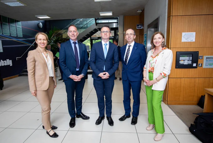 (L-R): Caoimhe Donnelly, Chief Sustainability Officer, CIE Group; Paul Healy, Chief Executive, Skillnet Ireland; Patrick O Donovan, Minister of Further and Higher Education, Research, Innovation and Science; Ken Stockil, CEO 20Fifty Partners, and Maria Kelly, Director, Skillnet Climate Ready Academy.