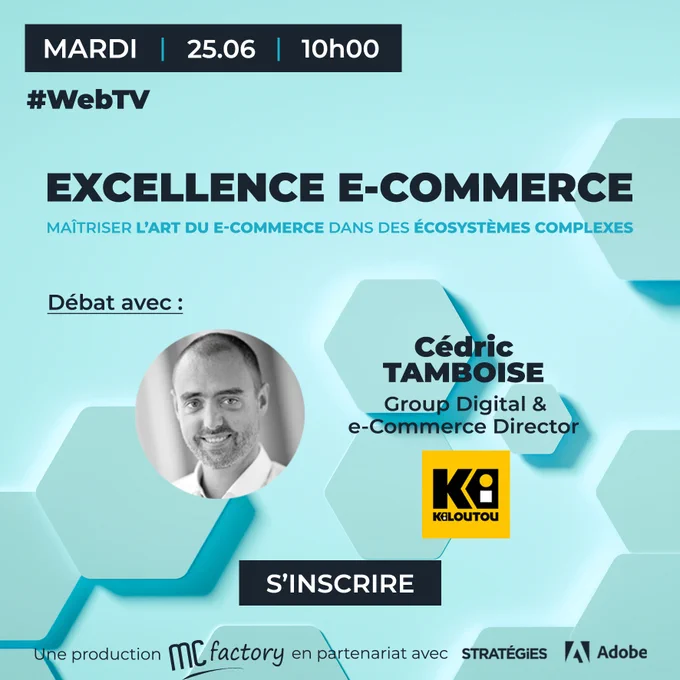 [SaveTheDate] 📣 Webtv Excellence #ecommerce

❓Quelles #optimisations le Groupe @kiloutou prévoit-il en 2024 pour renforcer sa stratégie e-commerce ?
➡️Retrouvez @cedrictamboise le 25.06 pour un débat sur l'Art du E-commerce B2C & B2B