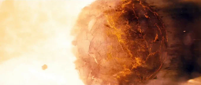 Romulus destroyed by the blastwave of the supernova
