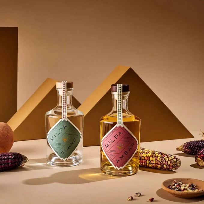 Milpa whiskey brand and bottle design in collaboration with Monograf Studio