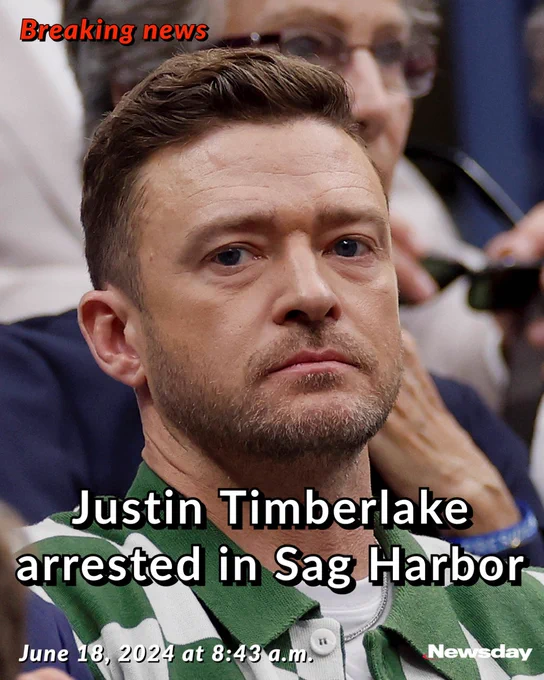 NEW YORK, NEW YORK - SEPTEMBER 10: American singer-songwriter Justin Timberlake looks on prior to the Men's Singles Final match between Novak Djokovic of Serbia and Daniil Medvedev of Russia on Day Fourteen of the 2023 US Open at the USTA Billie Jean King National Tennis Center on September 10, 2023 in the Flushing neighborhood of the Queens borough of New York City. (Photo by Sarah Stier/Getty Images)