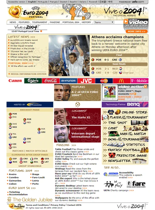 The official website of Euro 2004