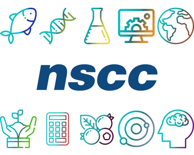 NSCC logo surrounded by the logos of Science Atlantic's 10 different divisions 
