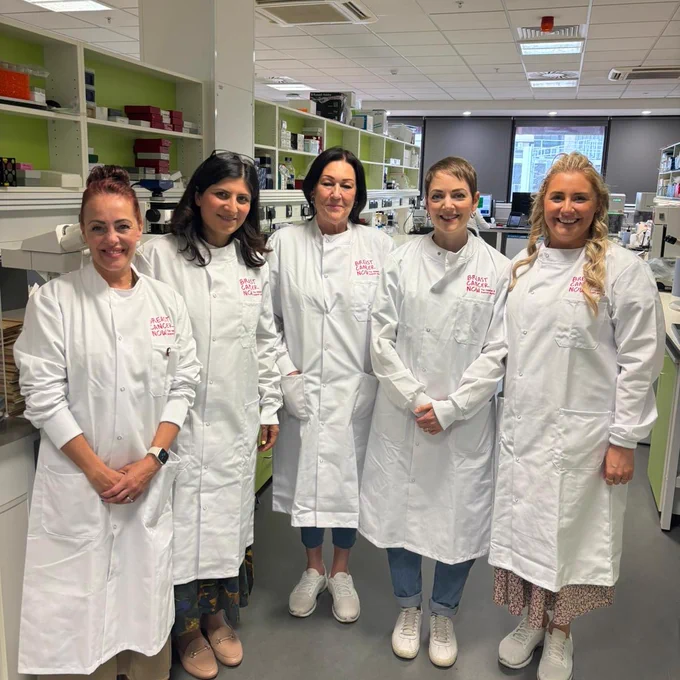 Breast Cancer Now supporters together with scientists at Kings College London