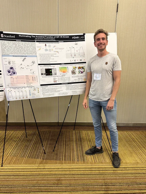 Nils presenting his research poster at the Stanford Developmental Biology retreat