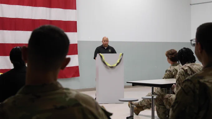 Col. Dawn Johnson, Chief Warrant Officer 4 Barry Wilde, and Spc. Miniya Adu celebrate the Army's 249th birthday, symbolizing its past, present, and future. This event, hosted by the 143d ESC Equal Opportunity Office, highlights the Army's commitment to diversity and inclusion. #ArmyBDay 