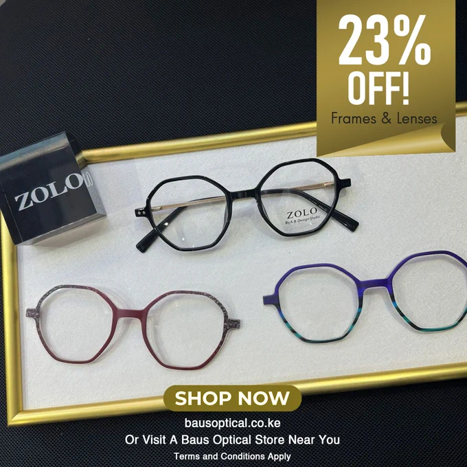 🎉 Celebrate 23 Years with Baus Optical! 🎉

Discover our stunning frames and enjoy a fabulous 23% off on all frames and lenses from June 17th - 30th! This budget-friendly offer is the perfect chance to elevate your look with our stylish collection. 😎✨

Don't miss out on this epic chance to refresh your eyewear game with our featured Zolo frames. Visit www.bausoptical.co.ke or drop by a Baus Optical store near you to shop today!

Got questions or need directions? Just comment or DM your location, and we’ll point you to our nearest branch. 🎁

#BausOptical23 #StylishFrames #ZoloCollection #AnniversarySale