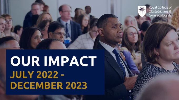 A photo of people standing in a crowd. A text box on the left says: Our impact, July 2022 to December 2023