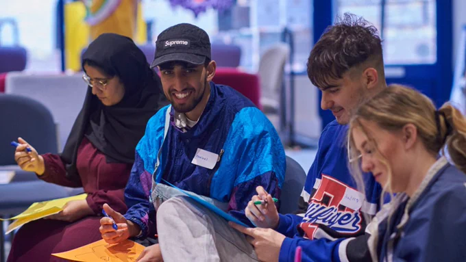 image of young people attending a living lab event