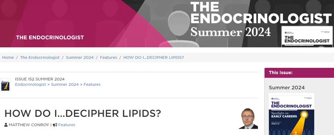 Screenshot of The Endocrinologist page for the How do I decipher lipids article