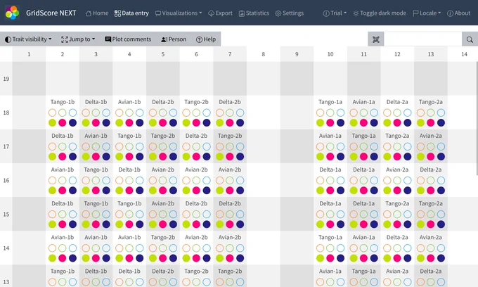 This is what you currently have to do in GridScore to achieve the same numbering.
