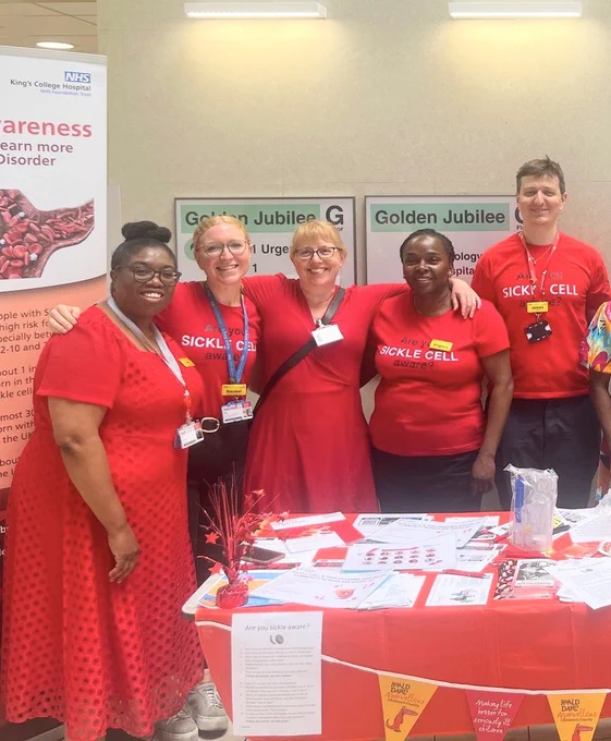 Haematology team at King's marking Sickle Cell Awareness Day at King's College Hospital.