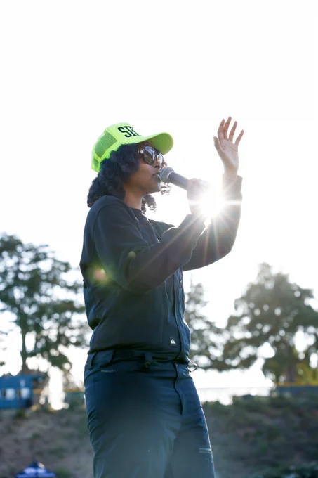 Image of SoLauren during a pregame performance.