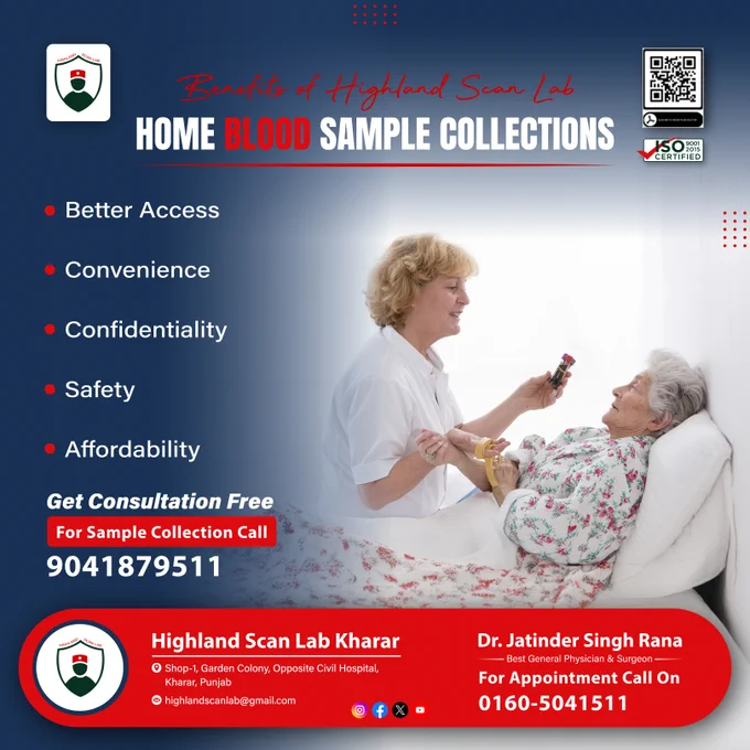 Benefits of Highland Scan Lab home blood sample collection.