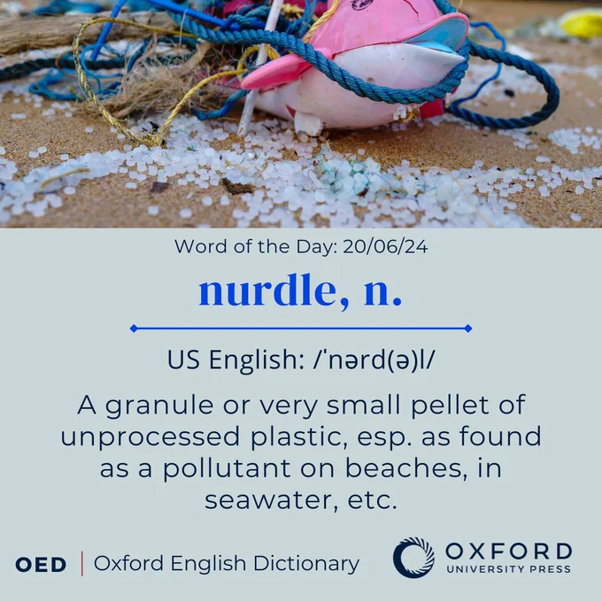Image of plastic toy and small plastic spheres, also known as 'nurdles' on a beach.