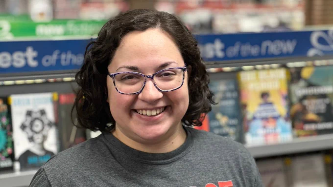 Library technical assistant and #iSchoolUI Leep (MSLIS online) student Morgan Rondinelli