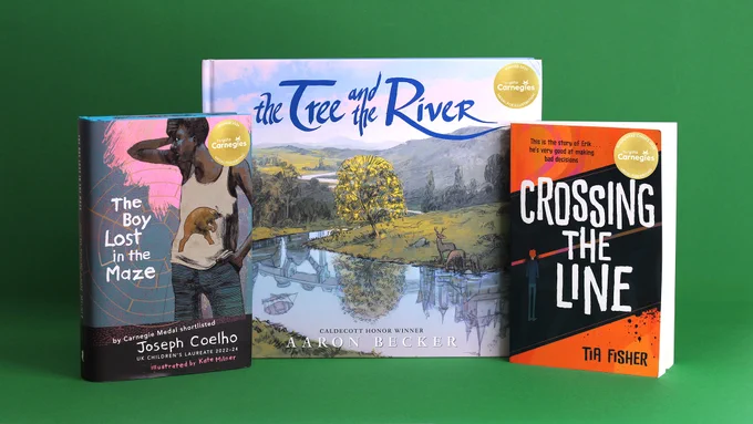 Image of The Boy Lost in the Maze, The Tree and the River and Crossing the Line, the 2024 Yoto Carnegie winners