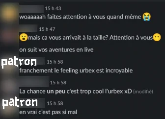Une discussion slack où des employé·es s'inquiètent de la sécurité de leurs collègues pendant que un patron parle du feeling incroyable d'urbex