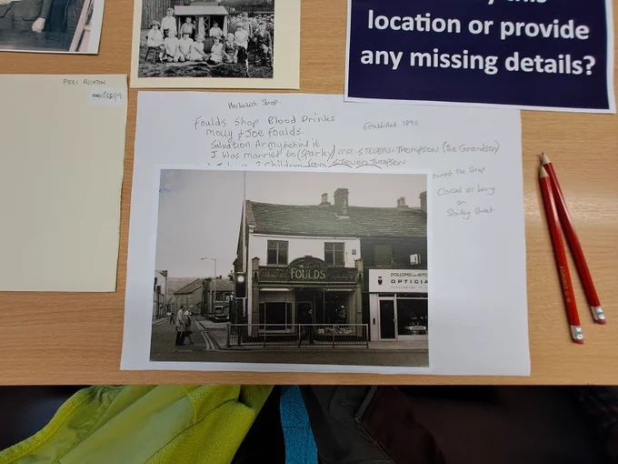 Black and White photograph of Foulds Shop