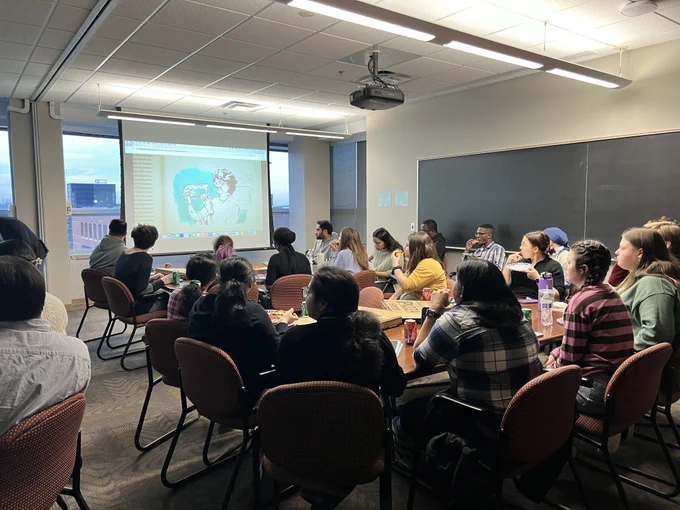 Chemistry community members gather to watch the film "Picture a Scientist."
