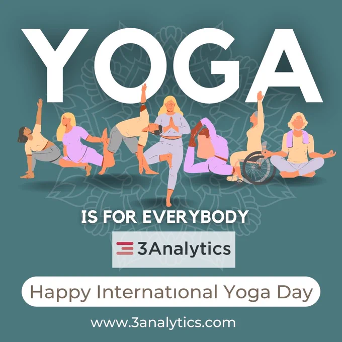 Happy International Yoga Day from 3Analytics!
Today, we celebrate the power of yoga to transform mind, body, and spirit, much like data transforms businesses. We believe in fostering a balanced and healthy lifestyle, and we encourage everyone to take a moment to stretch, breathe, and connect with themselves. Embrace the spirit of yoga for a healthier, more mindful life. 🧘‍♀️🧘‍♂️
#InternationalYogaDay #3Analytics#Wellness #Mindfulness