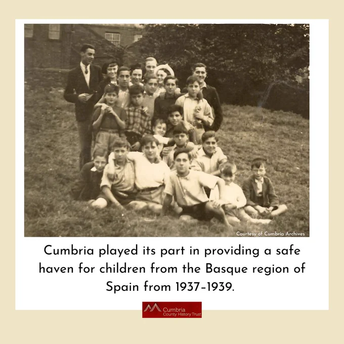 A group of the children and two helpers at Brampton, c. 1937–39, courtesy of Cumbria Archives.