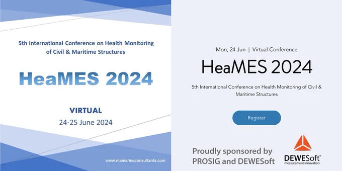 If you're involved in monitoring civil and maritime structures, please join us at the HeaMESvirtual conference on 24 June at 9:00 BST. Dewesoft is a co-sponsor!
https://www.mamarineconsultants.com/event-details/heames-2024 
#WeAreDewesoft #monitoring #structuralmonitoring