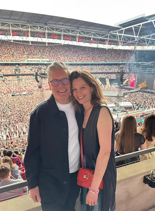 Keir Starmer and his wife, Vic, at a Taylor Swift concert