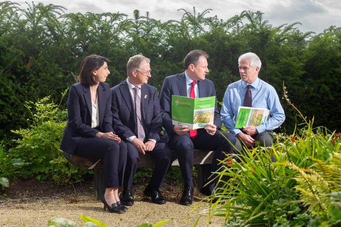 Pictured left to right: Giulia Bondi, Teagasc; Professor Frank O'Mara, Teagasc Director; Minister Charlie McConalogue, TD., Minister for Agriculture, Food and the Marine; and Dr. Karl Richards, Head of Climate Centre, Teagasc.
