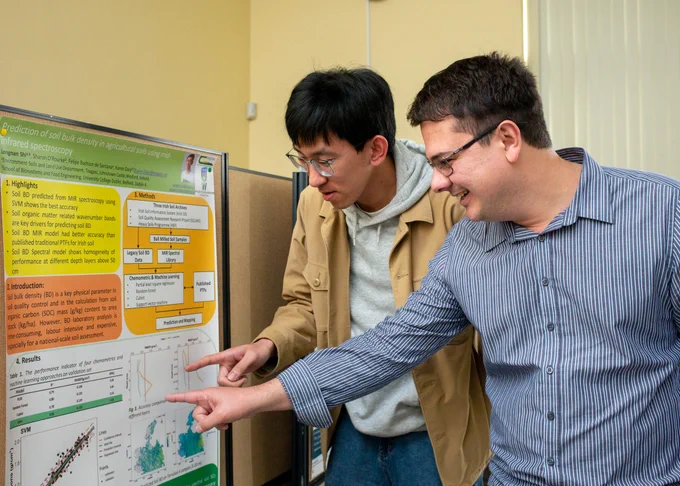 Pictured at the Counting Carbon Conference: Longnan Shi and Felipe Bachion de Santa, Teagasc.