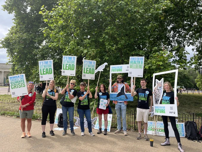 Rewilding Britain team at Restore Nature Now march