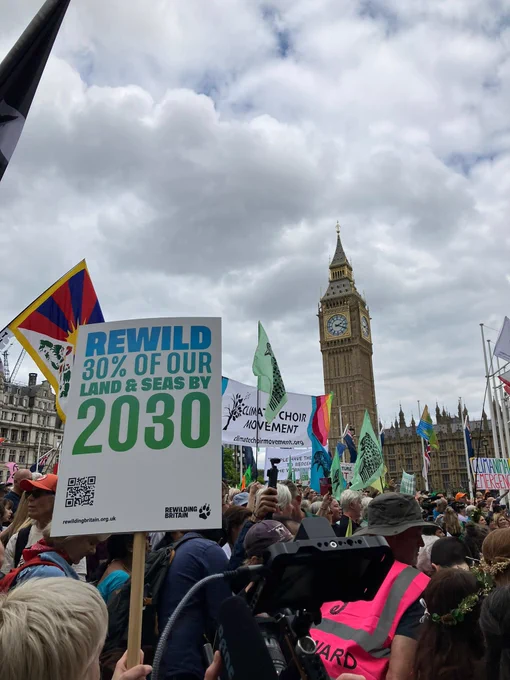 Restore Nature Now march at Parliament Square, London
