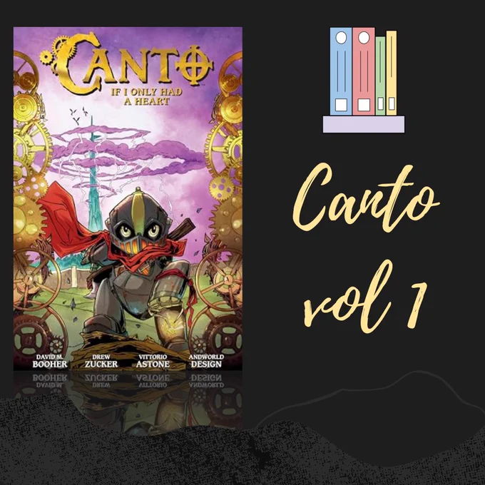 Cover of Canto volume 1. Canto is standing triumphantly and looking at us, a heart necklace in his hand. The emerald tower is behind him.