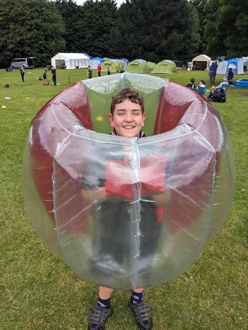 An Explorer Scout in an inflatable 