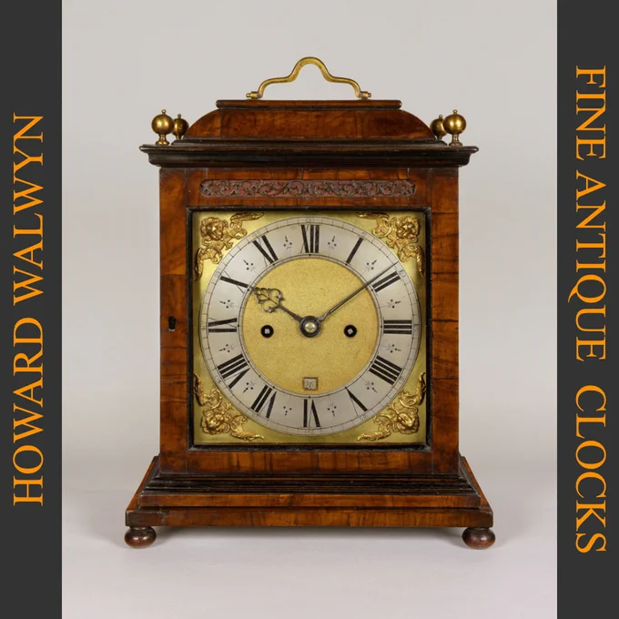 NATHANAEL BARROW. - Antique Bracket Clock - London~1675. A rare Charles II period  olivewood table clock with its original turntable base by this fine early maker.