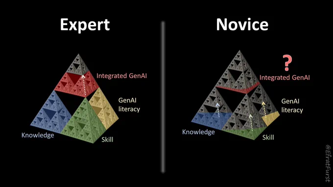 Expert vs. novice attempting to adopt GenAI skills into academic teaching and learning