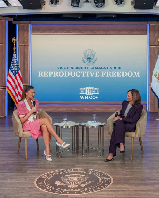 Vice President Harris and Chrissy Teigen participate in a moderated conversation on reproductive freedom.