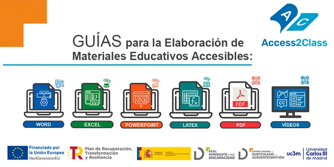 en la imagen, portadas de las 6 guías para la elaboración de materiales educativos accesibles