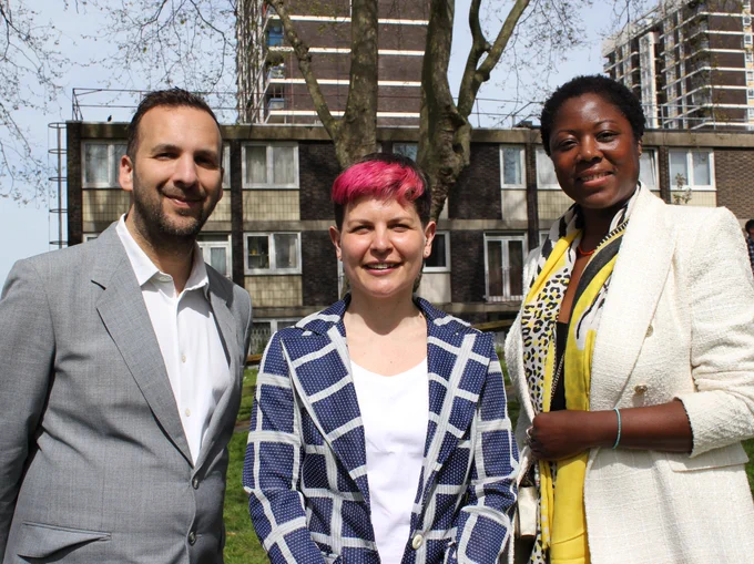 Zack, Zoë and Antoinette in Hackney.