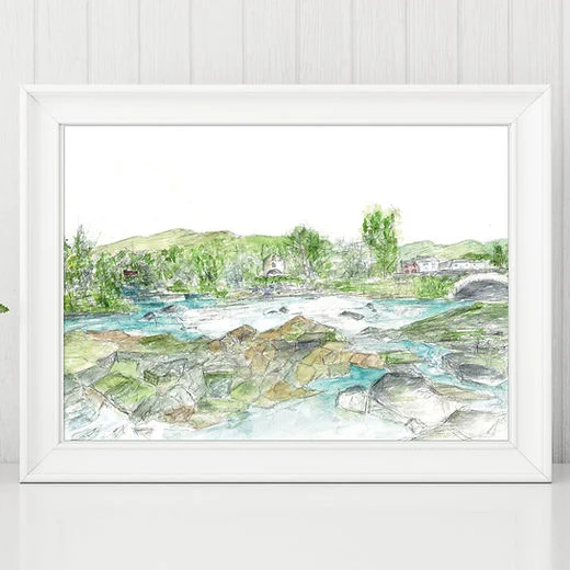 'Falls of Dochart' prints by unique Scottish artist Morvenna