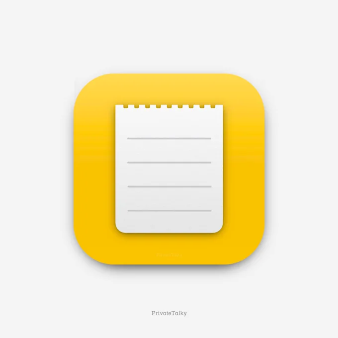 VisionOS notes icon recreated by PrivateTalky Light
