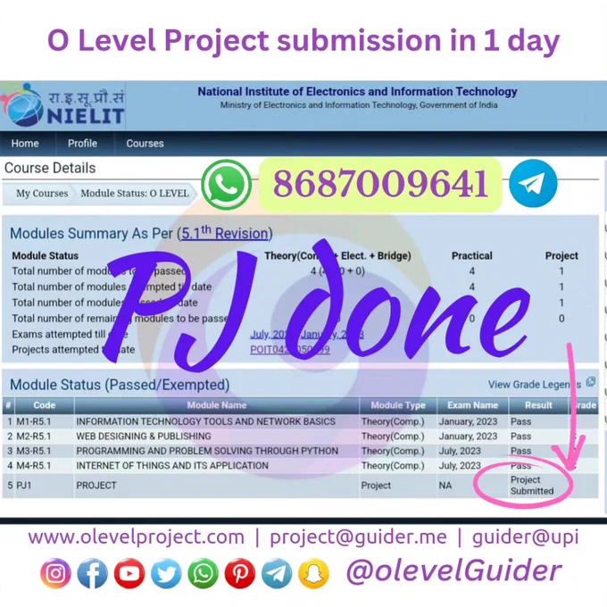 O Level Project submission by O Level Guider for Direct or institute candidate 